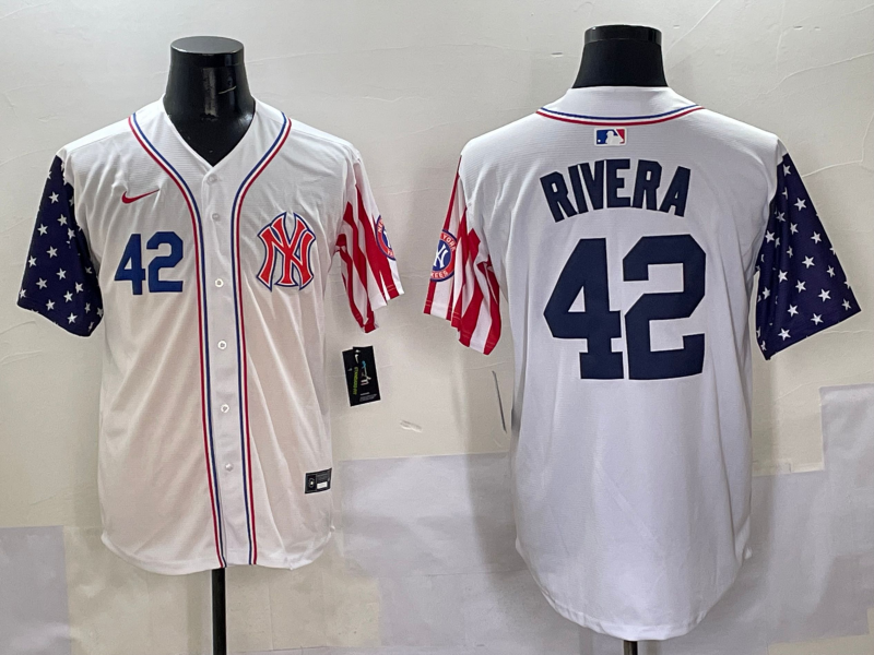 Men 2025 MLB New York Yankees 42 Rivera white jersey style 5